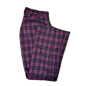 Ping Collection Golf Pants Purple Black Plaid 34x31 Stretch Performance